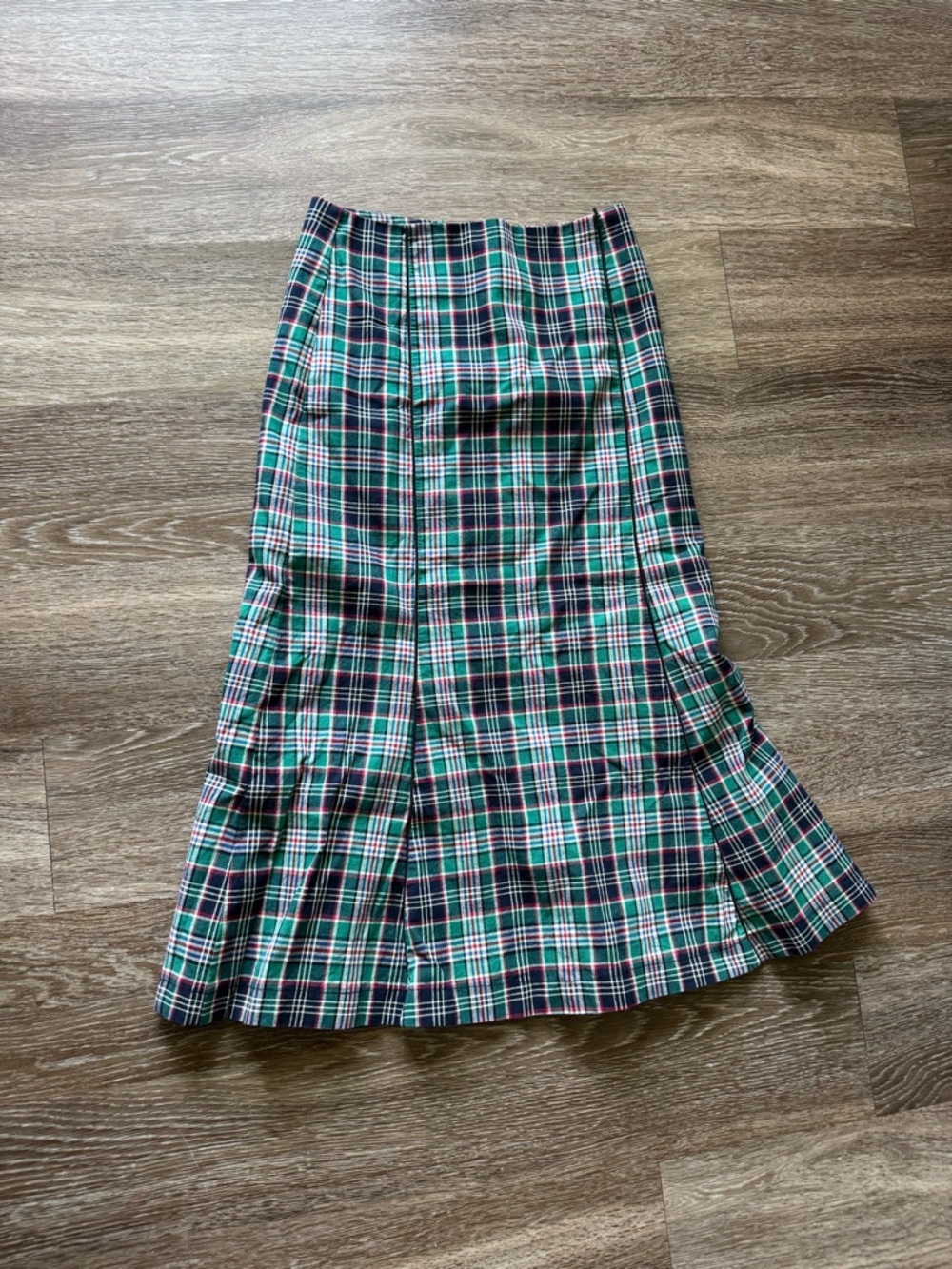 Plaid Green Midi Skirt - Classic A-Line Women's Skirt